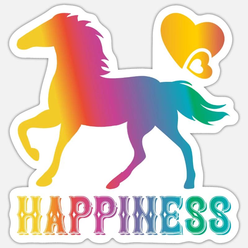 Cheval amour de cheval De Cheval - Sticker taille S (10 x 10 cm) - blanc mat