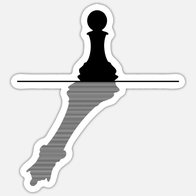 Jeu d’échecs d’échecs couverture de bouche drôle - Sticker taille S (10 x 10 cm) - blanc mat