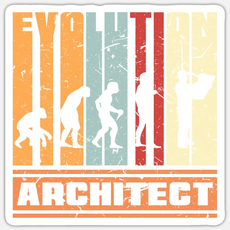 Evolution Architektur Sticker Größe S (10 x 10 cm)