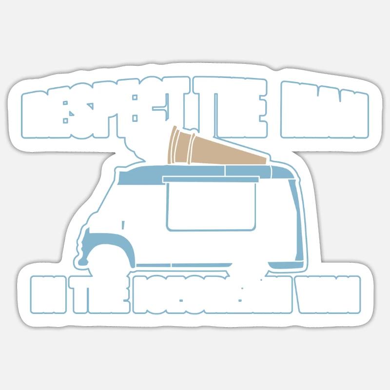 Respekt Eiswagen Eisverkäufer Speiseeis Dessert - Sticker Größe S (10 x 10 cm) - Mattweiß