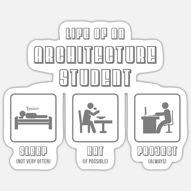 Étudiant architecte Sticker taille S (10 x 10 cm)