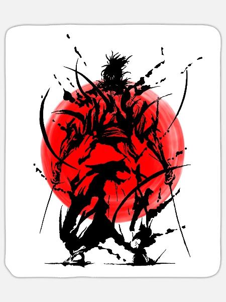 Samurai, Samurai, Japan, Japaner, Krieger, - Sticker Größe S (10 x 10 cm) - Mattweiß