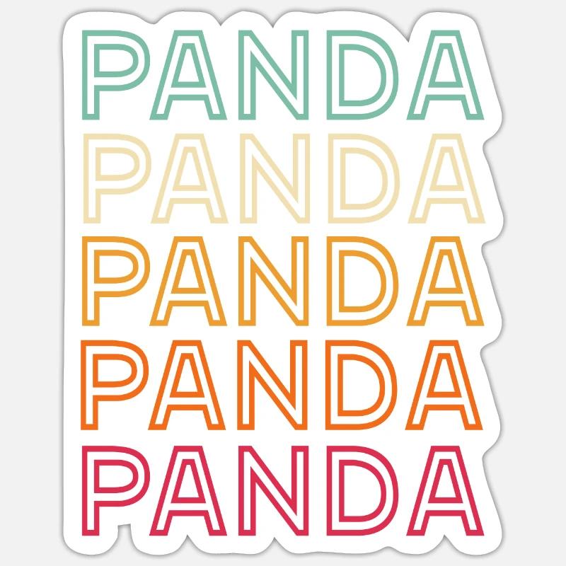 Panda panda panda - Sticker taille S (10 x 10 cm) - blanc mat