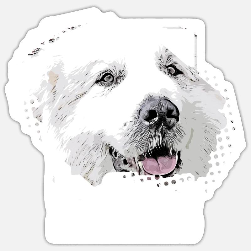 Maremmano Abruzzese - Herdenschutz Hund - Sticker Größe S (10 x 10 cm) - Mattweiß