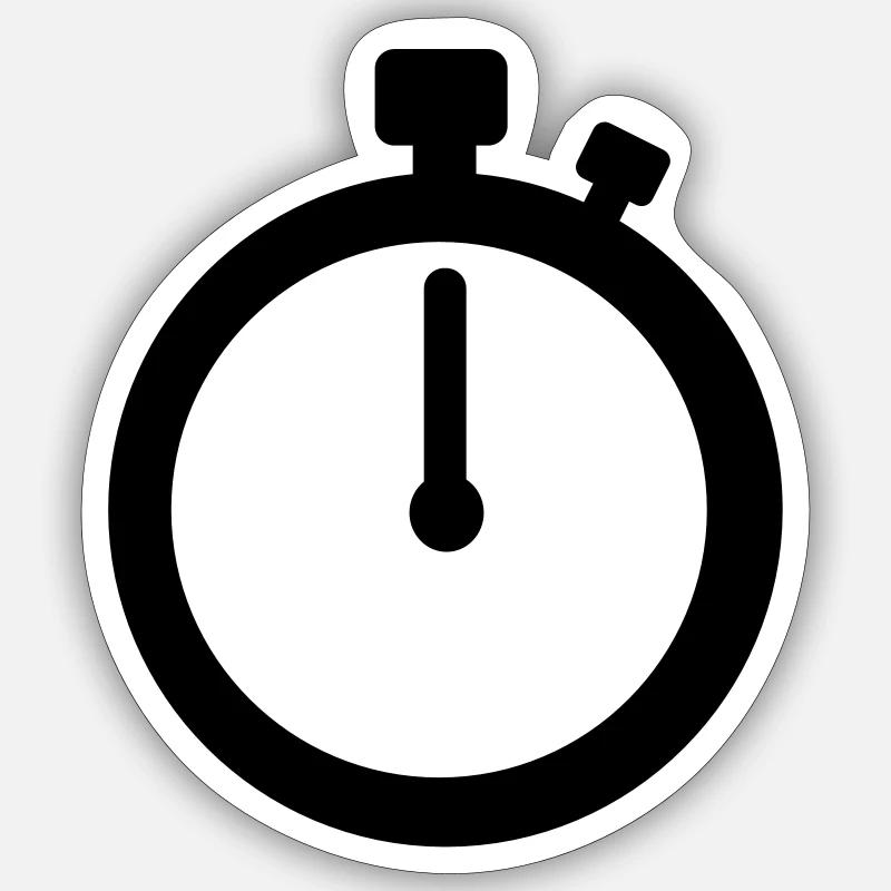 Stop watch - Sticker size S (10 x 10 cm) - white matte