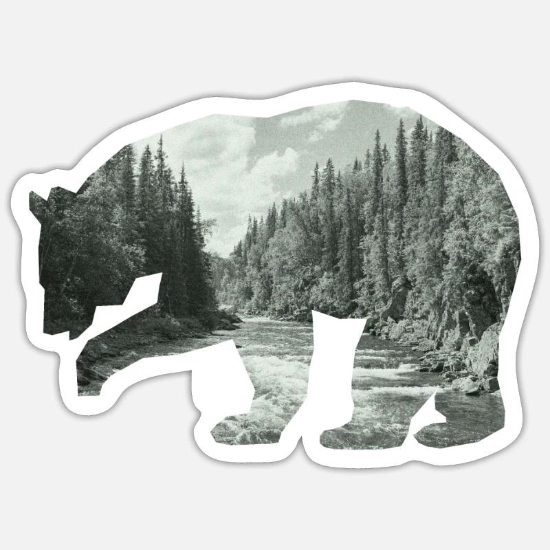 Faune canadienne - Sticker taille S (10 x 10 cm) - blanc mat