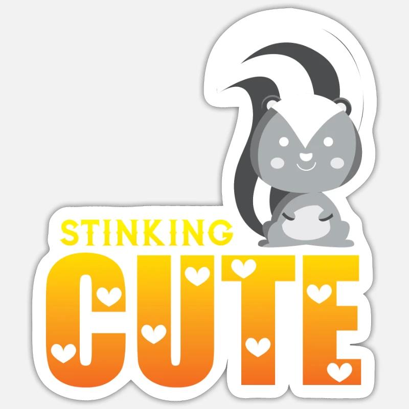 mouffette - Sticker taille S (10 x 10 cm) - blanc mat