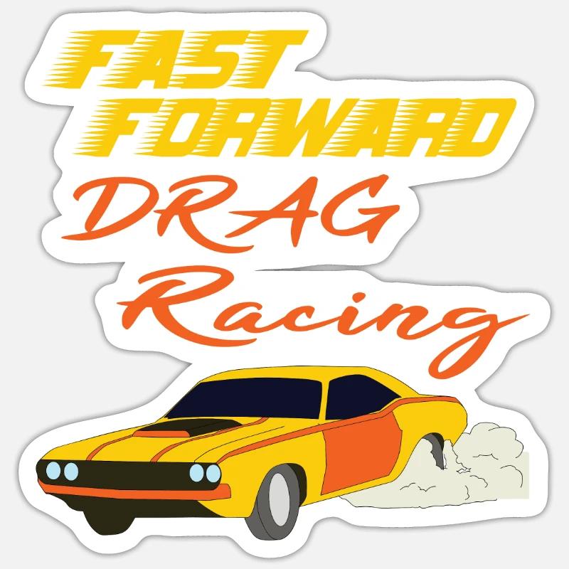 Be advance with this "Fast Forward Drag Racing" Sticker size S (10 x 10 cm)