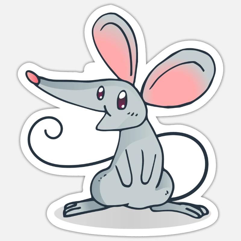 mouse - Sticker size S (10 x 10 cm) - white matte