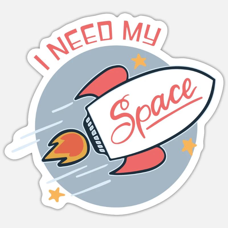 Space rocket - Sticker size S (10 x 10 cm) - white matte