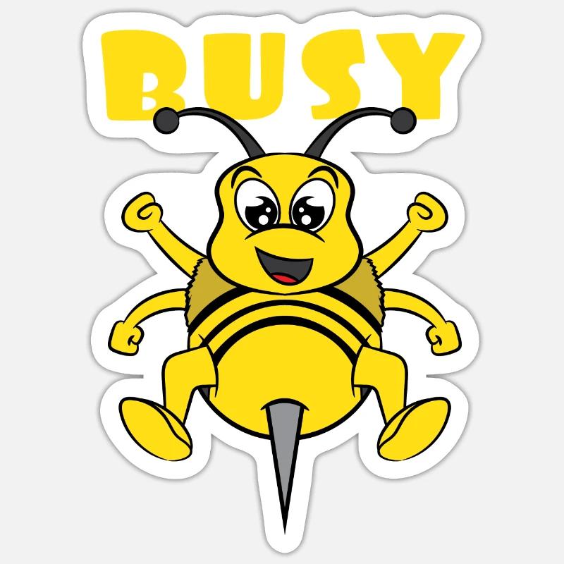 Busy bee This cute and adorable design will be a - Sticker size S (10 x 10 cm) - white matte