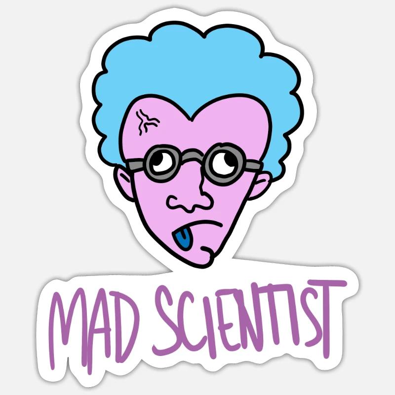 Mad scientist gift idea - Sticker size S (10 x 10 cm) - white matte