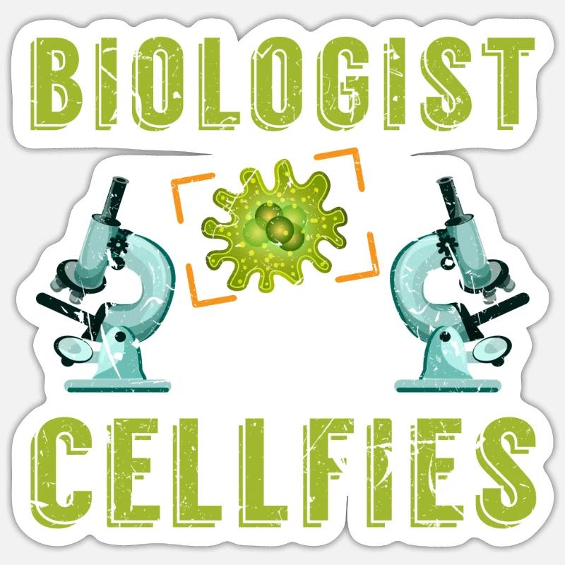 Microscope cells - Sticker size S (10 x 10 cm) - white matte
