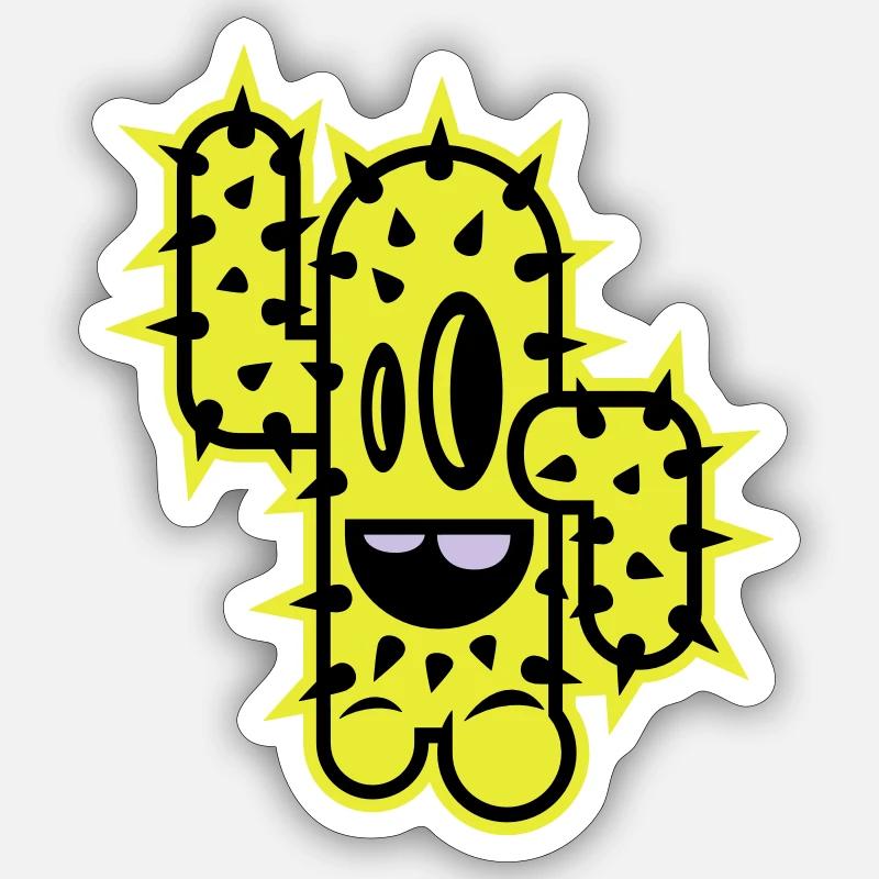 cactus high five comic Sticker size S (10 x 10 cm)