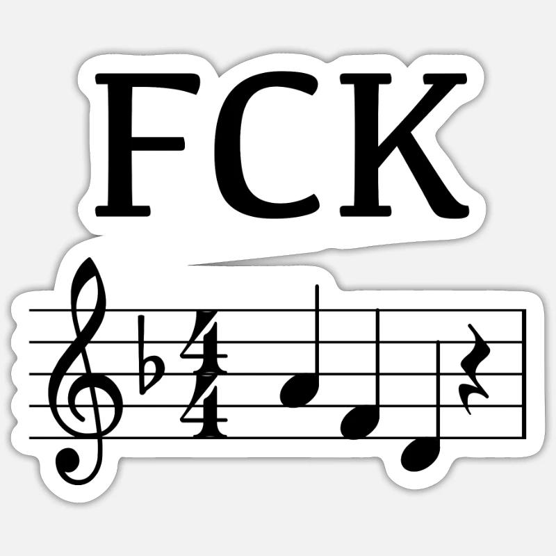 FCK AFD in musical notation Sticker size S (10 x 10 cm)