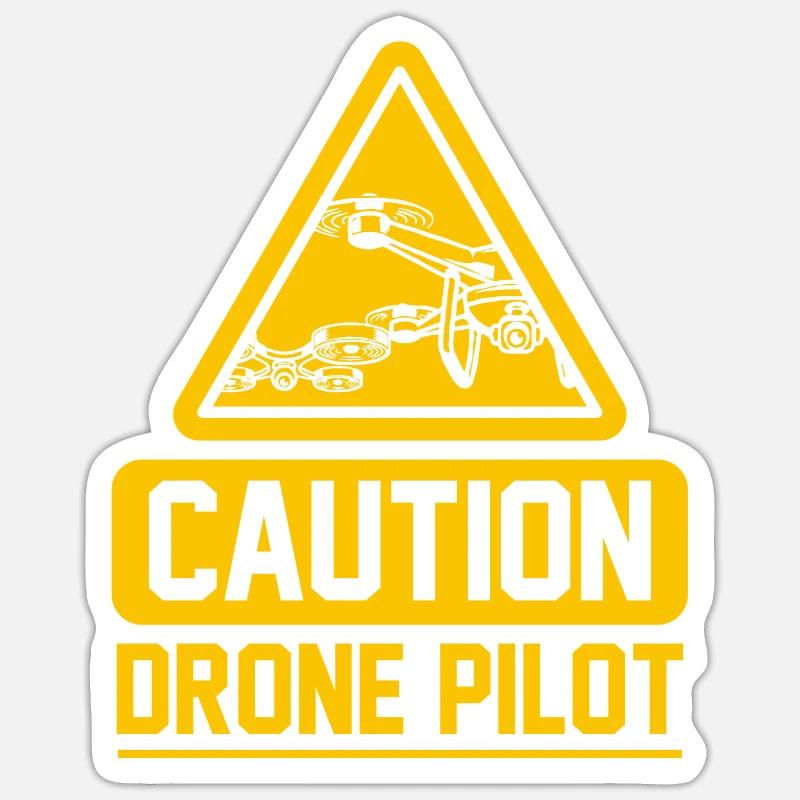 drone - Sticker size S (10 x 10 cm) - white matte