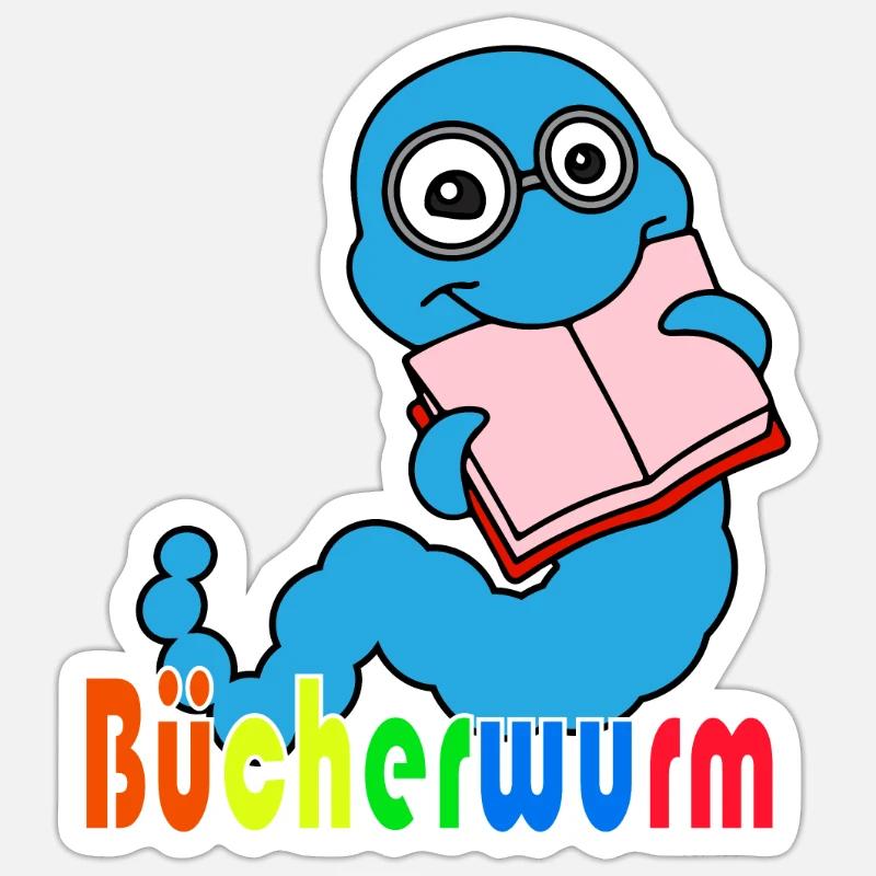 rat de bibliothèque - Sticker taille S (10 x 10 cm) - blanc mat