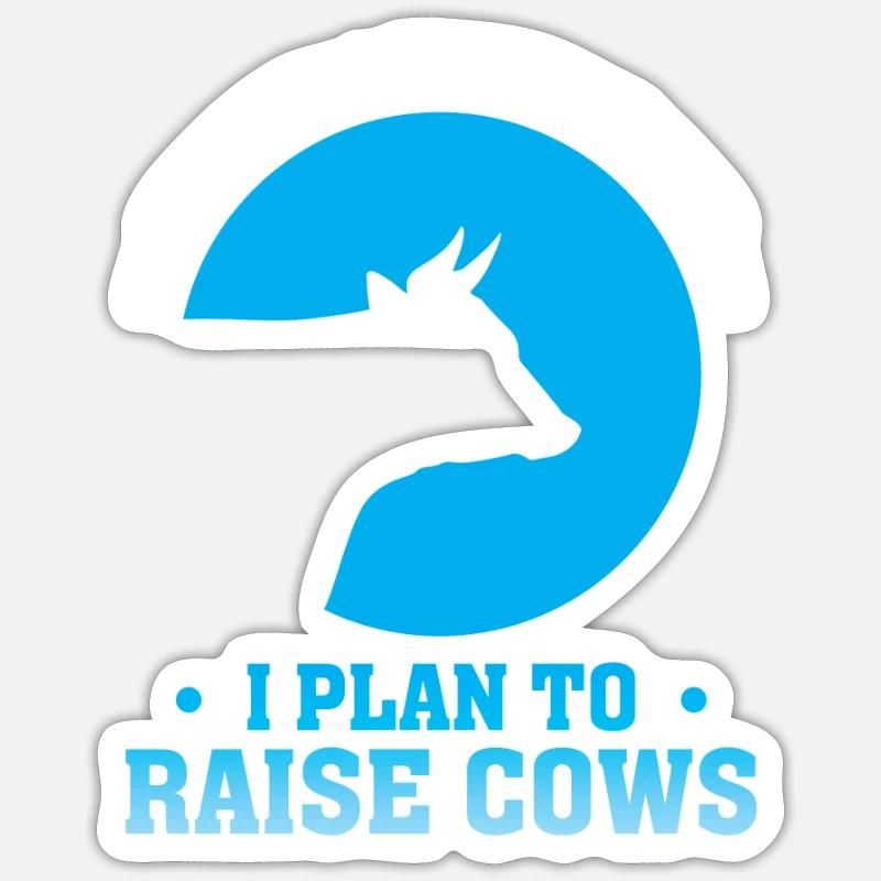 Vache de retraite - Sticker taille S (10 x 10 cm) - blanc mat