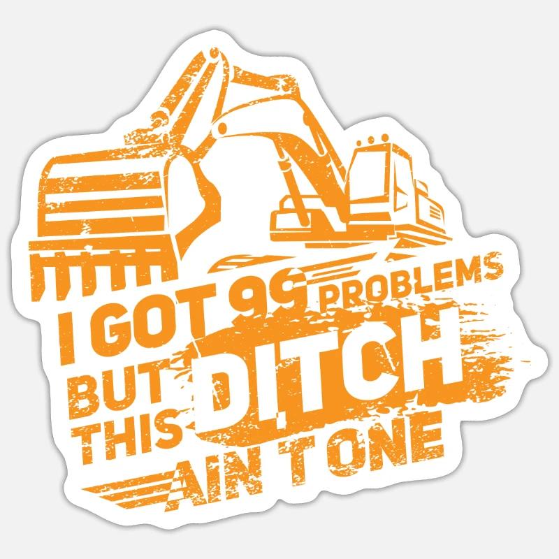 Bagger - Sticker Größe S (10 x 10 cm) - Mattweiß