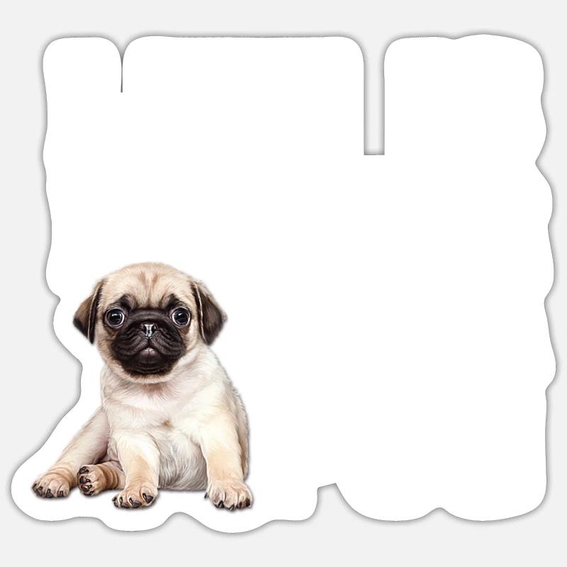 Das Leben eines Mopshundes ist mit einem Mops besser Sticker Größe S (10 x 10 cm)