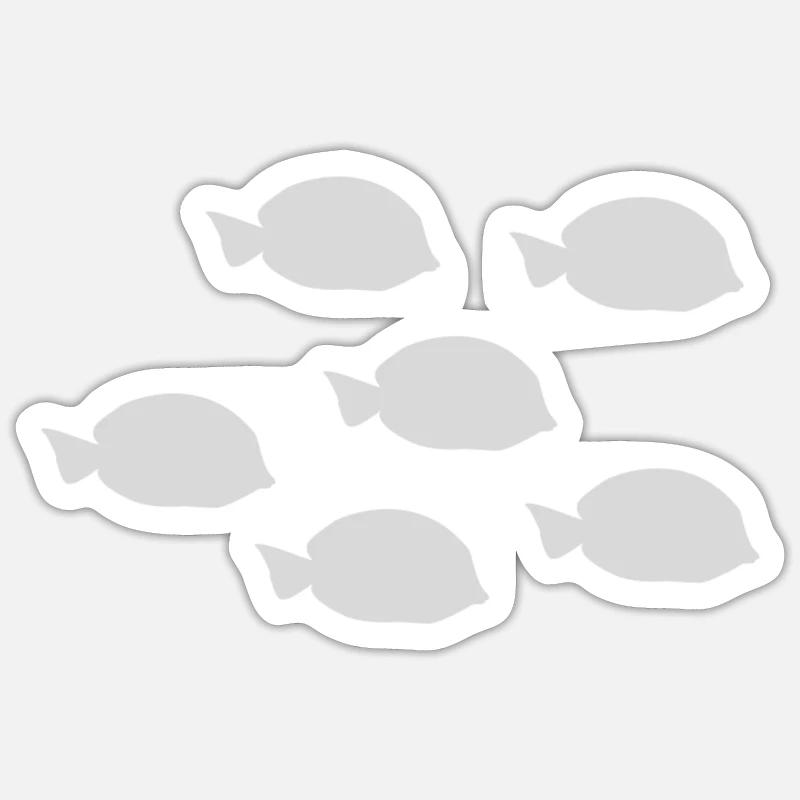 Fisch - Sticker Größe S (10 x 10 cm) - Mattweiß