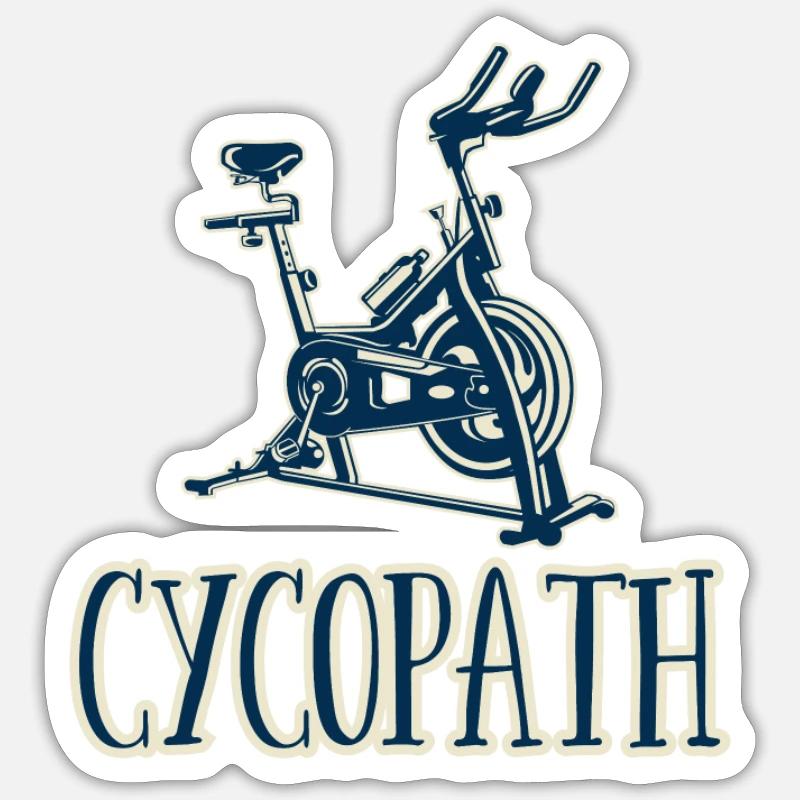 Spin Class Cycopath - Sticker size S (10 x 10 cm) - white matte