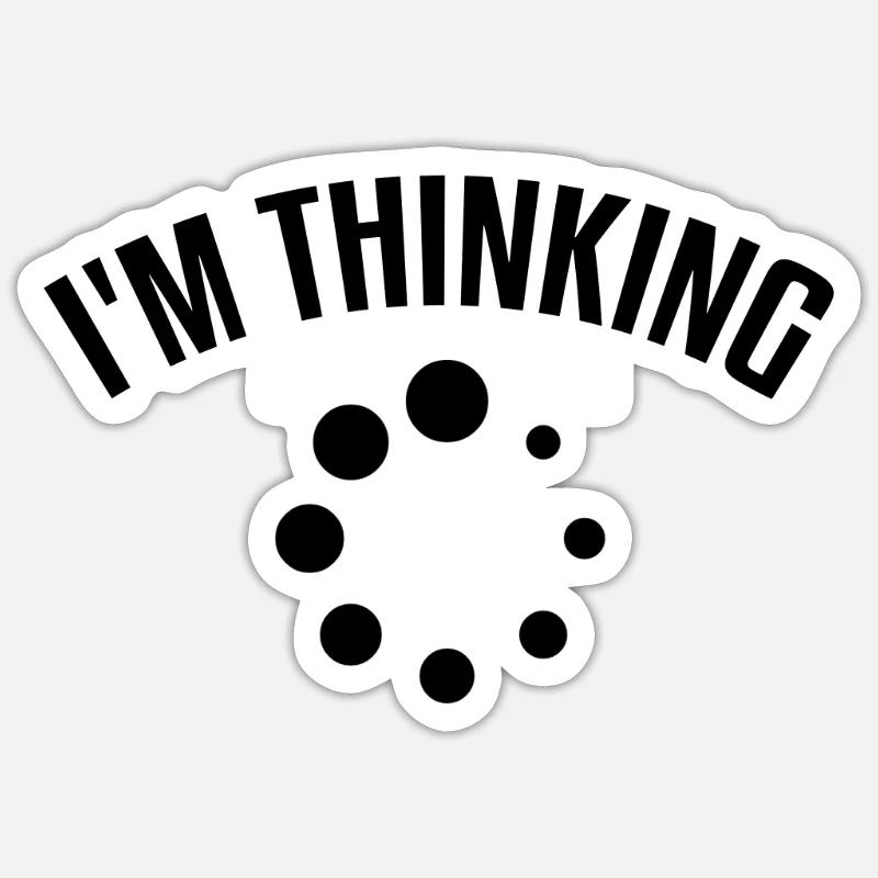 Computer Nerd Ich Denke Gerade... - Sticker Größe S (10 x 10 cm) - Mattweiß