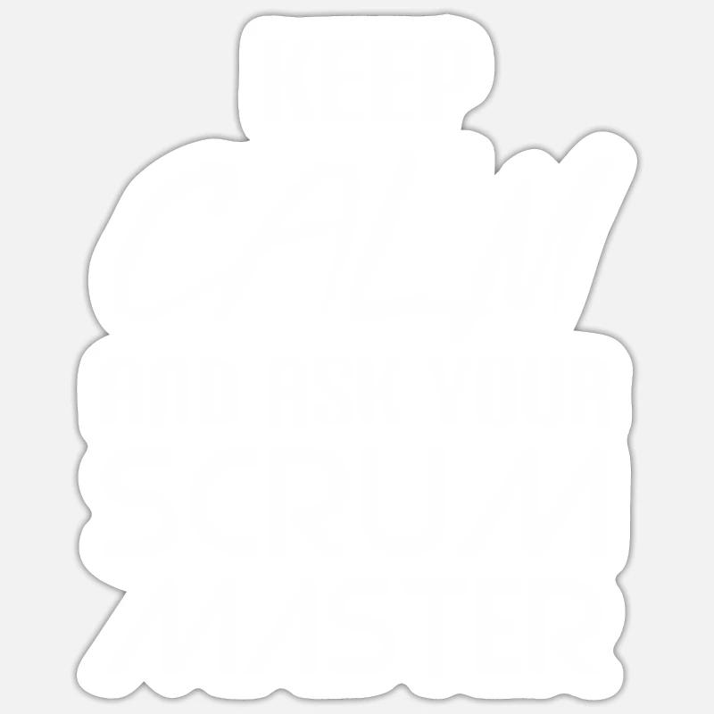 Chemise Scrum Master - Sticker taille S (10 x 10 cm) - blanc mat