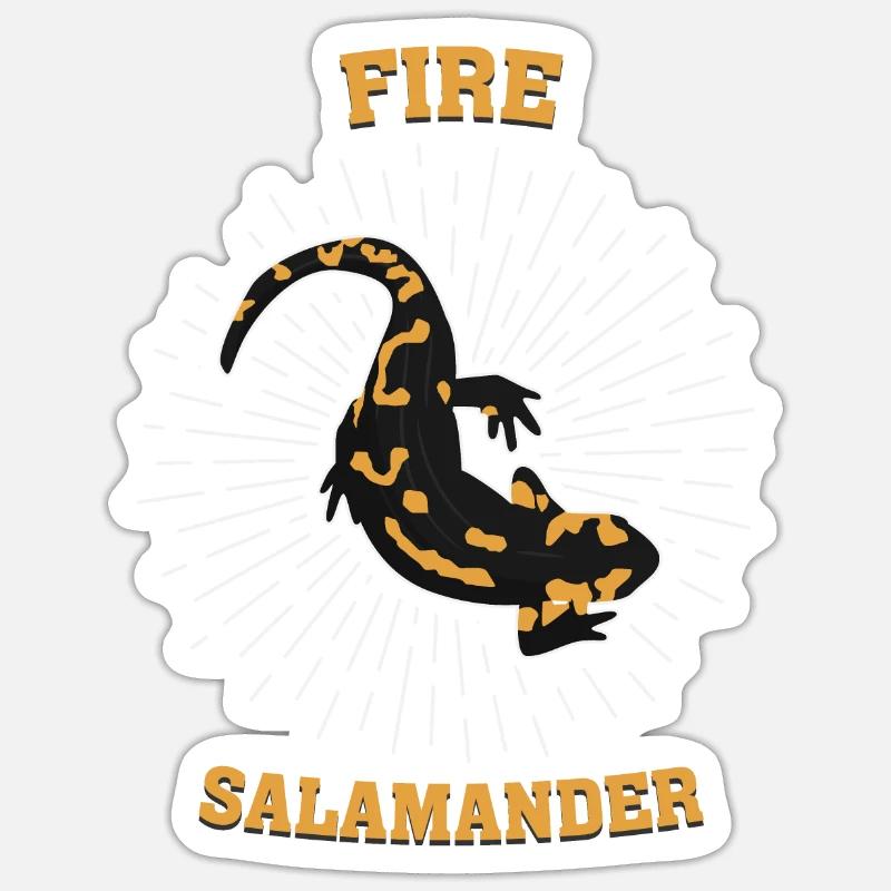 Feuersalamander Salamander Eidechse Echse Geschenk Sticker Größe S (10 x 10 cm)