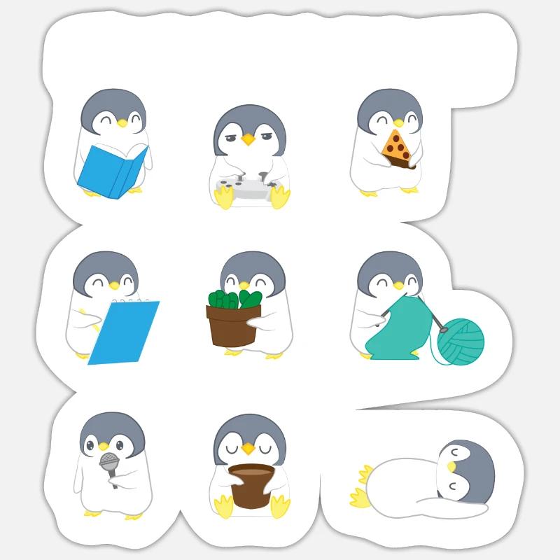 Penguin - Penguins - Penguin - Introvert - Sticker size S (10 x 10 cm) - white matte