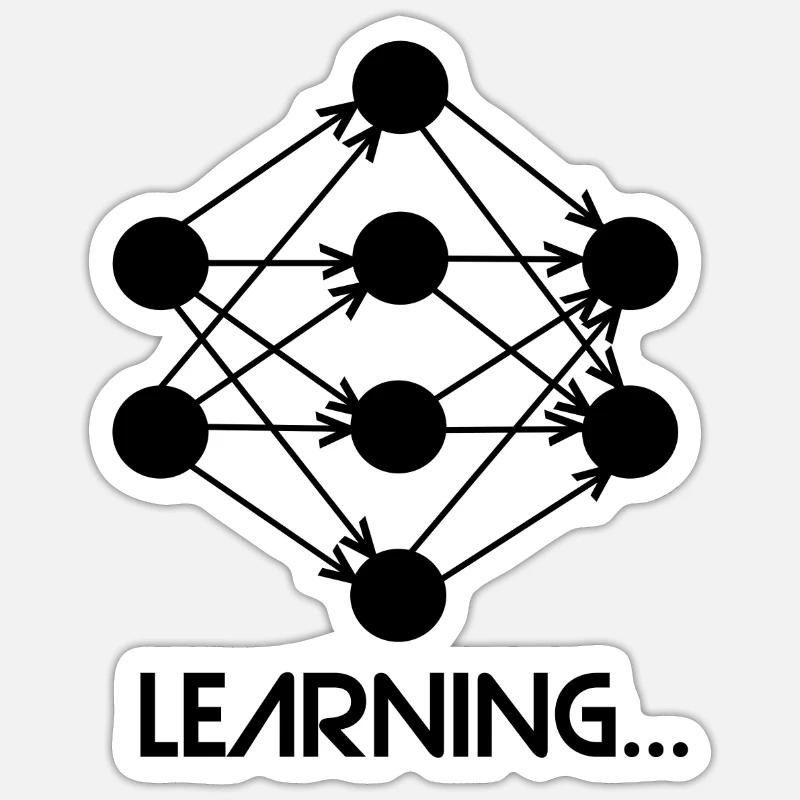 Machine Learning Neuronales Netz - Sticker Größe S (10 x 10 cm) - Mattweiß