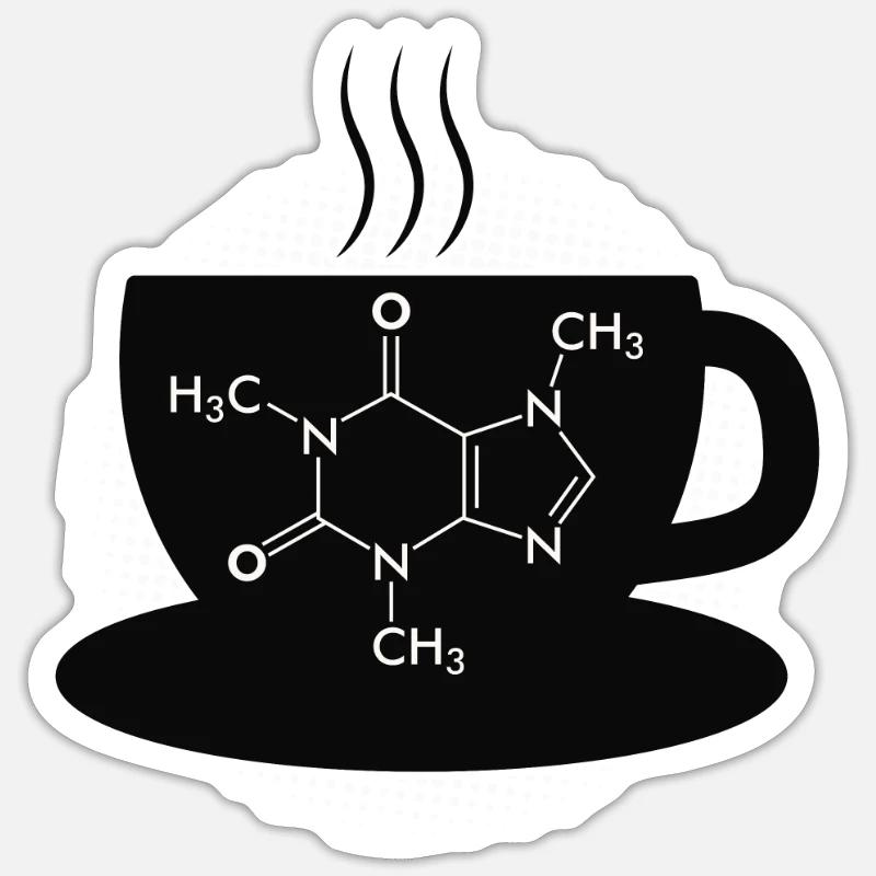Kaffee Caffeine Molecule Sticker Größe S (10 x 10 cm)