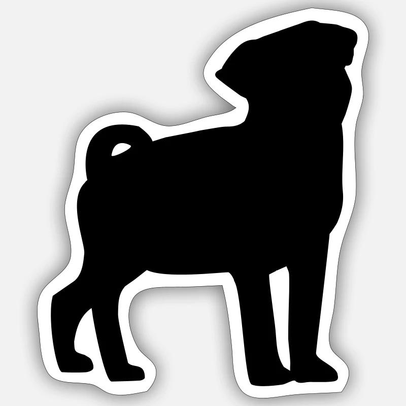 pug - Sticker size S (10 x 10 cm) - white matte