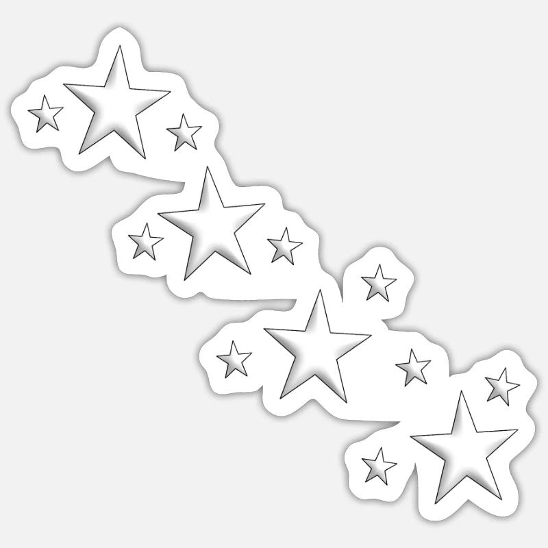 star - Sticker taille S (10 x 10 cm) - blanc mat