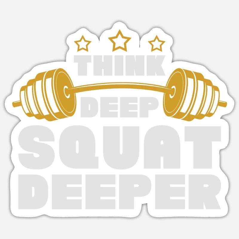 weight training - Sticker size S (10 x 10 cm) - white matte