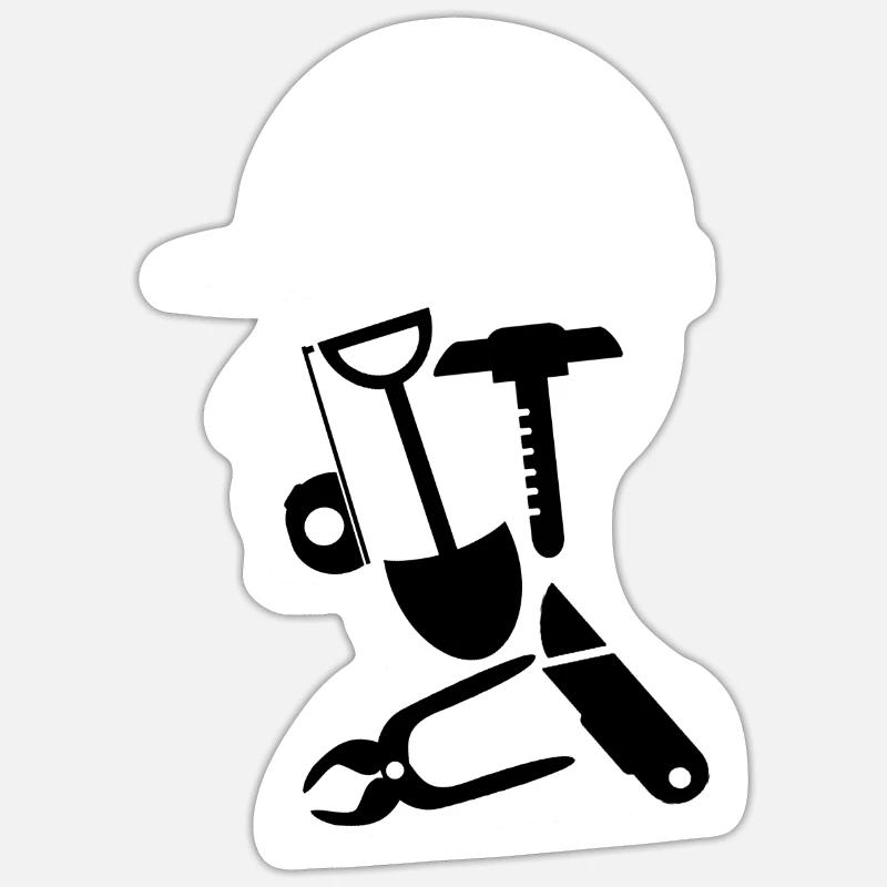 Construction worker - Sticker size S (10 x 10 cm) - white matte