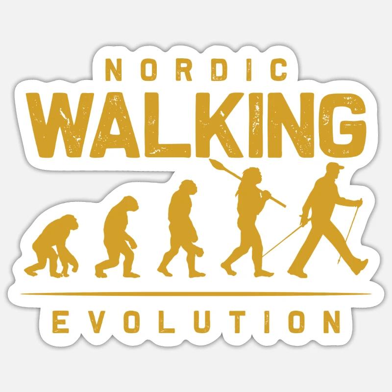 Evolution Nordic Walking - Sticker size S (10 x 10 cm) - white matte