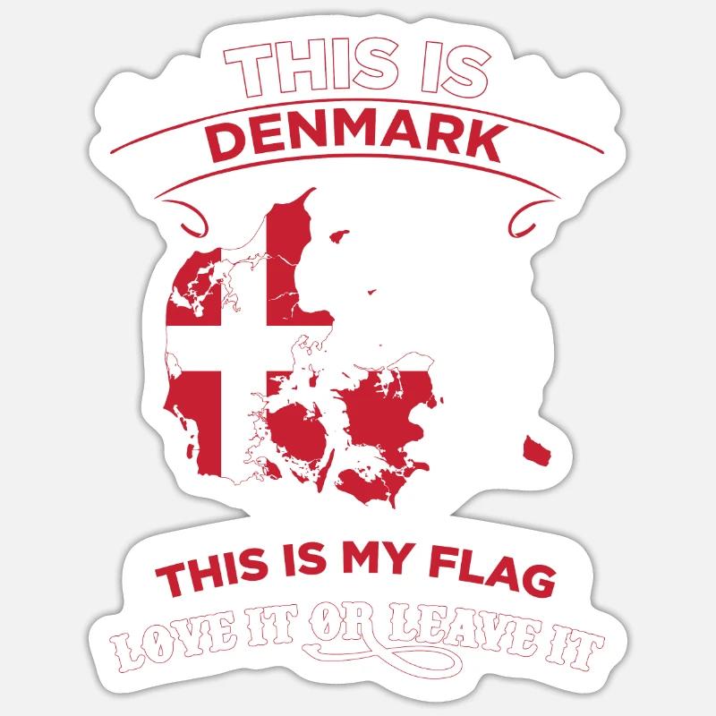 Danemark - Sticker taille S (10 x 10 cm) - blanc mat