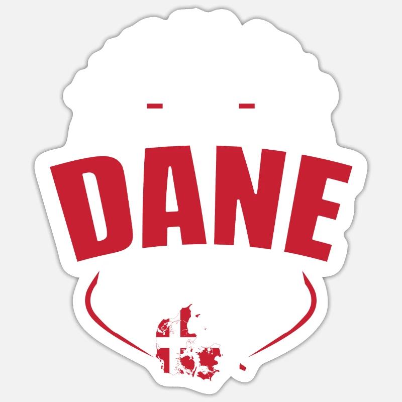 Danemark - Sticker taille S (10 x 10 cm) - blanc mat