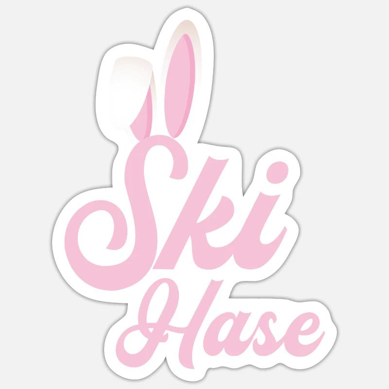 Skihase - Sticker taille S (10 x 10 cm) - blanc mat