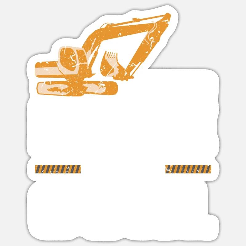 Bagger Schaufel - Sticker Größe S (10 x 10 cm) - Mattweiß