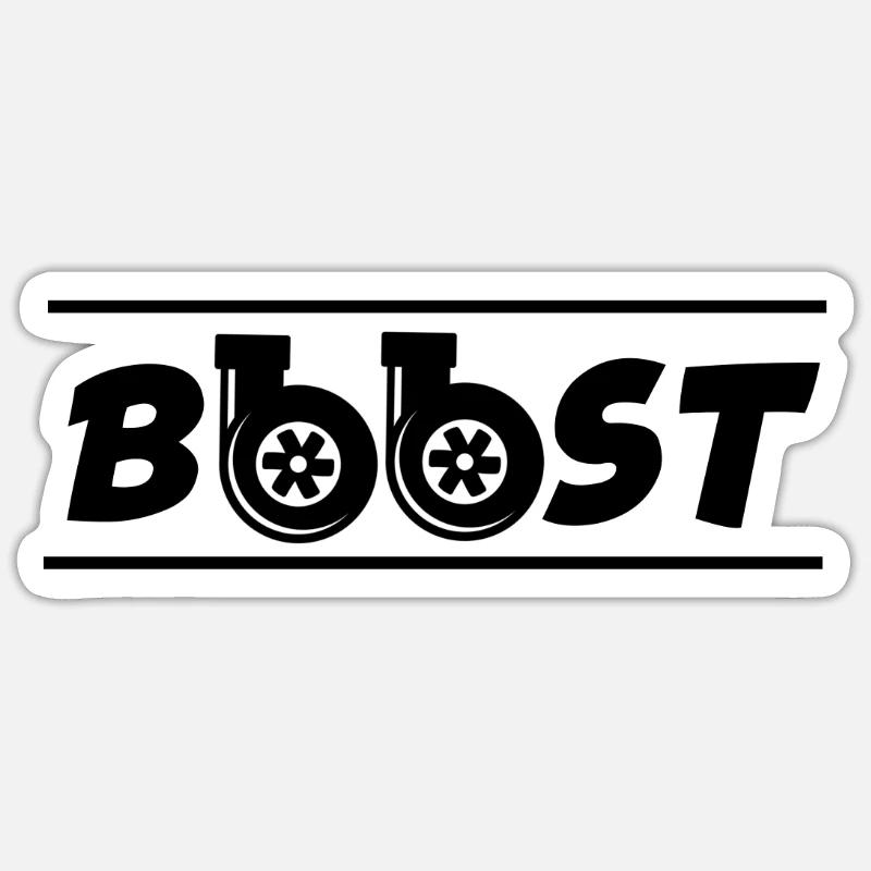 Turbo Boost - Sticker size S (10 x 10 cm) - white matte