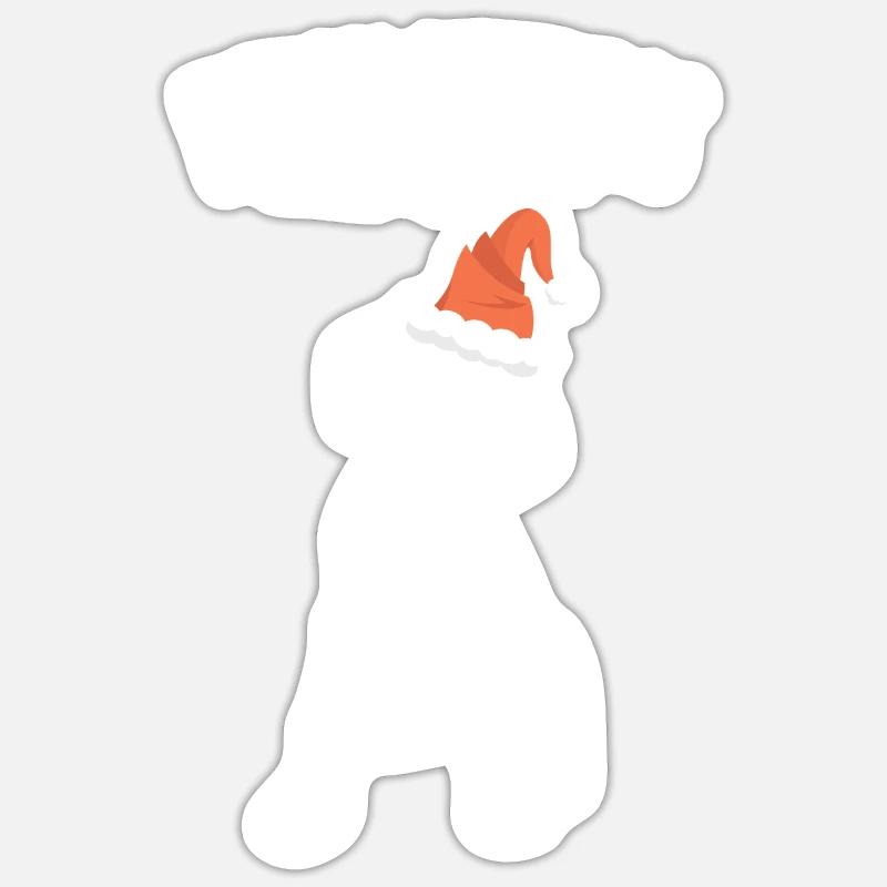 Weihnachtsgeschenk Vizsla - Sticker Größe S (10 x 10 cm) - Mattweiß