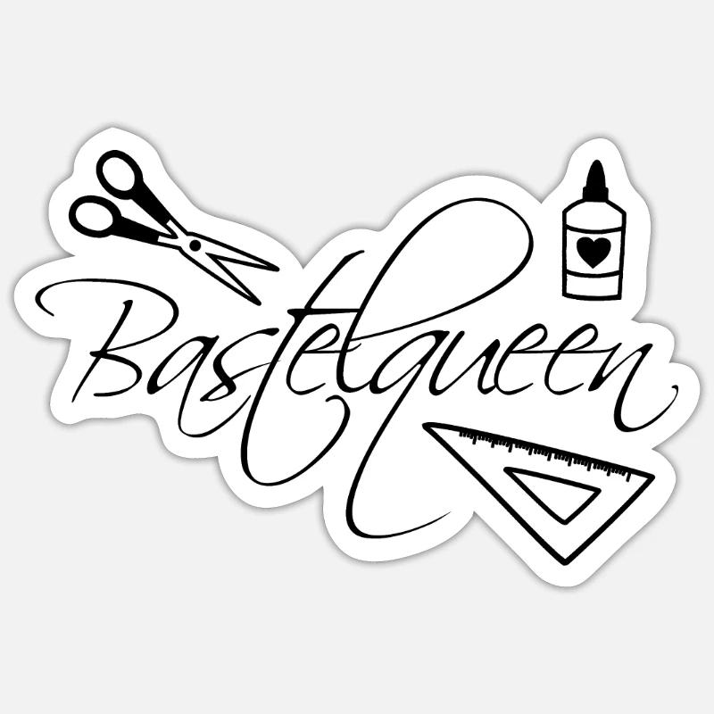 Craft Queen make scissors glue ruler Sticker size S (10 x 10 cm)