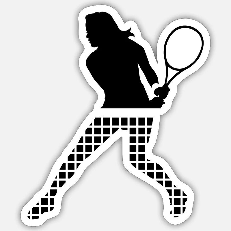 tennis_2 - Sticker taille S (10 x 10 cm) - blanc mat