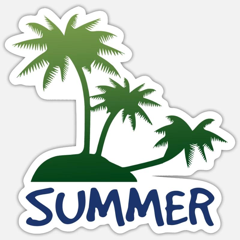 Summer...Sommer - Sticker Größe S (10 x 10 cm) - Mattweiß