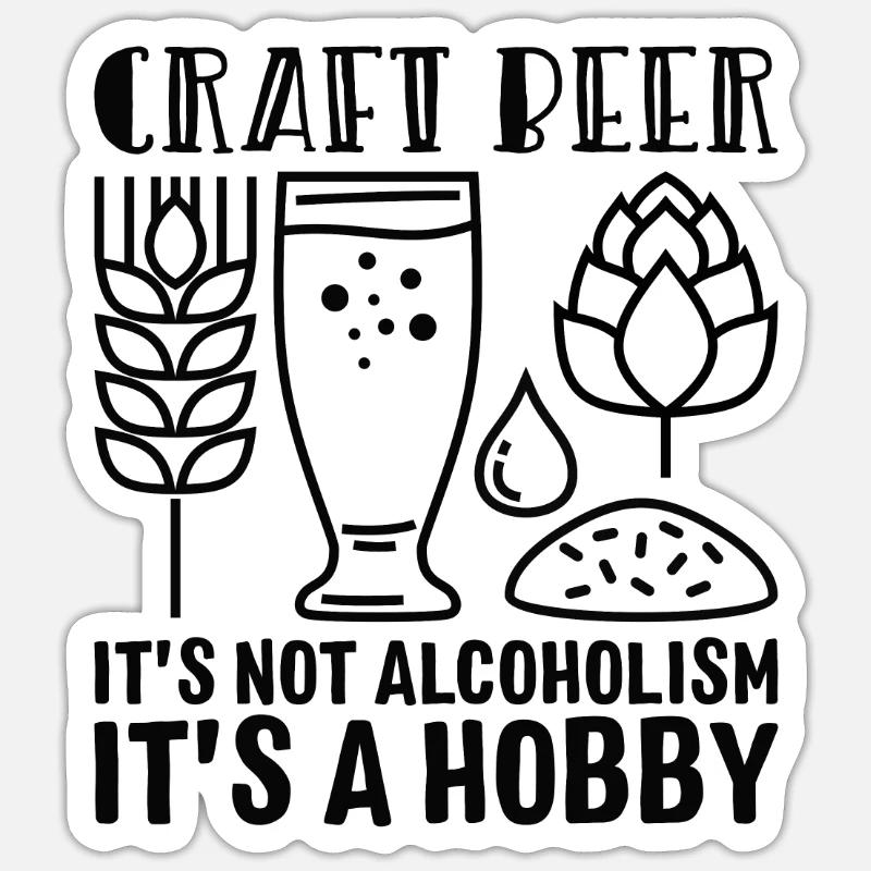 Bière artisanale - Sticker taille S (10 x 10 cm) - blanc mat