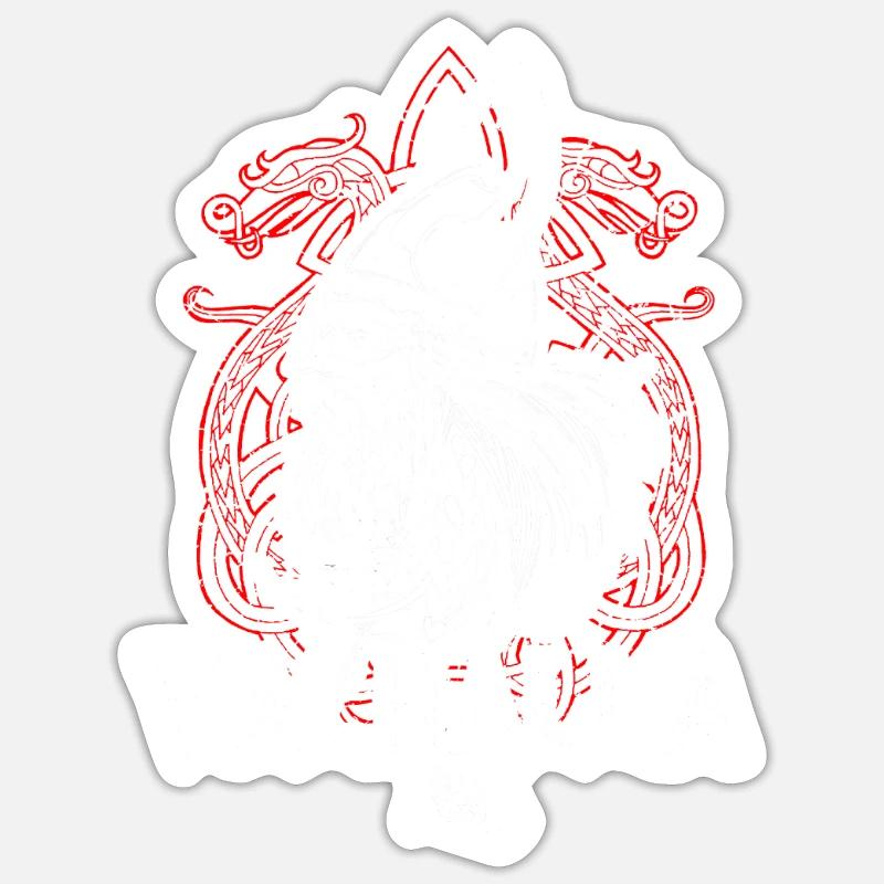 Wikinger Krieger Mittelalter - Sticker Größe S (10 x 10 cm) - Mattweiß
