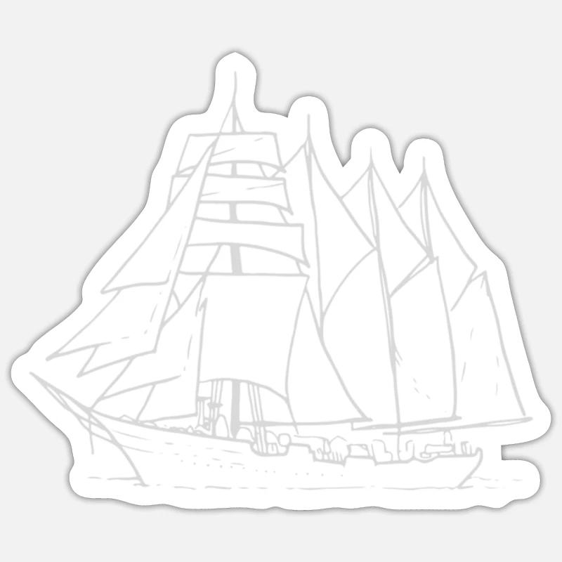 Schiff Sticker Größe S (10 x 10 cm)