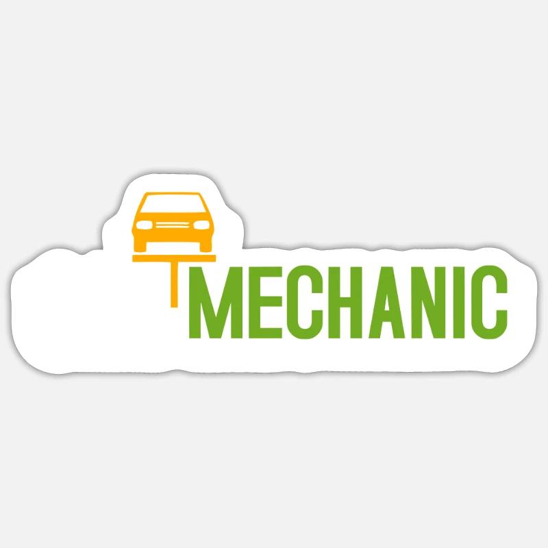Automechaniker - Sticker Größe S (10 x 10 cm) - Mattweiß